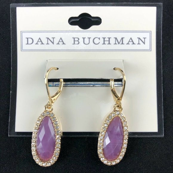 Dana Buchman Jewelry - Dana Buchman Earrings 1" Purple Rhinestone Gold-tone Dangles